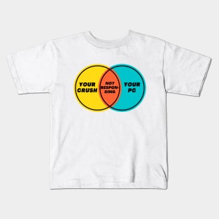 Venn Diagram: Your Crush & Your PC: Not Responding Kids T-Shirt